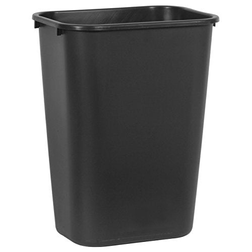 Rubbermaid Commercial Products Deskside Wastebasket/Trash Can, 10.25-Gallon/41-Quart, Black, Plastic, Garbage Can for Home/Office, Fits Under Desk/Sink/Cabinet, Pack of 4