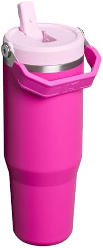 Stanley IceFlow 2.0 Flip Straw Tumbler with Handle 30 oz | Twist On Lid and Flip Up Straw | Leak Resistant Water Bottle | Insulated Stainless Steel | BPA-Free | Violet Blossom