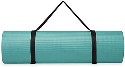 Gaiam Essentials Thick Yoga Mat Fitness & Exercise Mat with Easy-Cinch Carrier Strap,72"L X 24"W X 2/5 Thick, 10mm