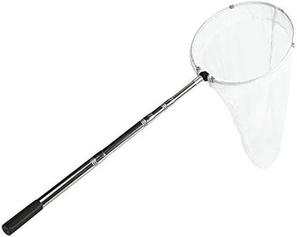 RESTCLOUD Insect and Butterfly Net with 12" Ring, 24" Net Depth, Strong Stainless Telescoping Handle Extends to 38 Inches