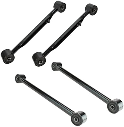 TRQ Rear Control Arm Set Trailing Arm Compatible with 04-07 Buick 02-09 Chevrolet GMC Isuzu 02-04 Oldsmobile 05-09 Saab