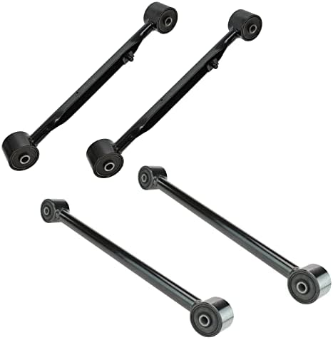 TRQ Rear Control Arm Set Trailing Arm Compatible with 04-07 Buick 02-09 Chevrolet GMC Isuzu 02-04 Oldsmobile 05-09 Saab