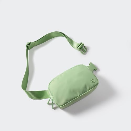 Pander Two Way Zipper Fanny Pack Nylon Everywhere Belt Bag for Women, Water Repellent Waist Packs, Crossbody Bags with Adjustable Strap. (Green Asparagus)