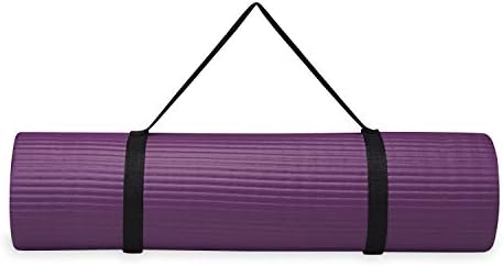 Gaiam Essentials Thick Yoga Mat Fitness & Exercise Mat with Easy-Cinch Carrier Strap,72"L X 24"W X 2/5 Thick, 10mm