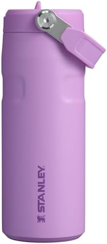 Stanley IceFlow Flip Straw 2.0 Water Bottle 16 oz | Built-In Straw with Larger Opening | Lightweight and Leak Resistant | Insulated Stainless Steel | BPA-Free | Lilac