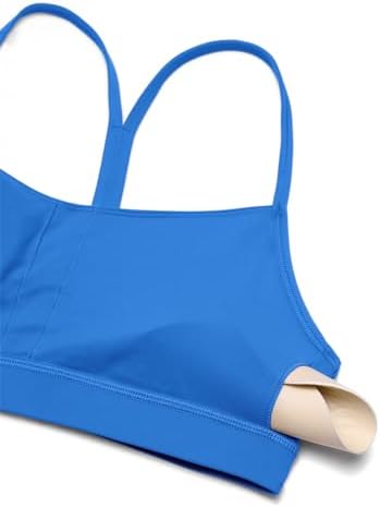CRZ YOGA Butterluxe Womens Y Back Sports Bra - Padded Racerback Low Impact Spaghetti Thin Strap Workout Yoga Top