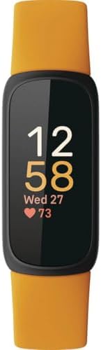 Fitbit Inspire 3 Health &-Fitness-Tracker with Stress Management, Workout Intensity, Sleep Tracking, 24/7 Heart Rate and more, Morning Glow/Black, One Size (S & L Bands Included)
