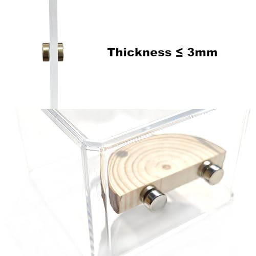 3 Pack Jumping Spider Enclosure Climbing Platforms, Magnetic Jumping Spider Wooden Ledge Ladder, Jumping Spider Accessories, Habitat Decor for Small Light Critters