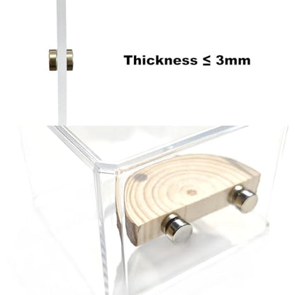 3 Pack Jumping Spider Enclosure Climbing Platforms, Magnetic Jumping Spider Wooden Ledge Ladder, Jumping Spider Accessories, Habitat Decor for Small Light Critters