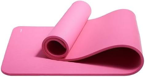 Amazon Basics 1/2 Inch Extra Thick Exercise Yoga Mat with Carrying Strap, Cushioned Support, for Fitness and Gym Workouts