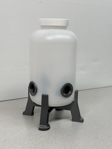 Quail Feeder Container with Feeding Ports and Stand | Ports are 3D Printed | Made in USA (4-Quart, Baby Blue)