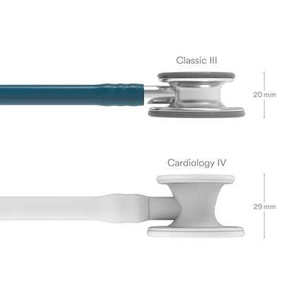 3M Littmann Classic III Monitoring Stethoscope, 5623, More Than 2X as Loud, Weighs Less, Stainless Steel Chestpiece, 27" Caribbean Blue Tube