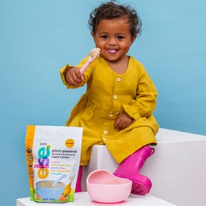 Else Nutrition Baby Cereal Stage 1 for 6 months+, Plant Protein, Organic, Whole foods, Vitamins and Minerals (Mango, 1 Pack)