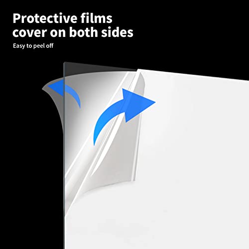 Art3d (2 Pack) 1/8" Thick Plexiglass Sheets - 36" x 24" PET Clear Acrylic Sheets for Art Design, Craft Projects, Signs, DIY in Home, Wedding, Festival, Party, Office and More