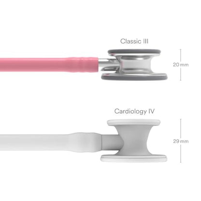 3M Littmann Classic III Monitoring Stethoscope, 5633, More Than 2X as Loud, Weighs Less, Stainless Steel Chestpiece, 27" Pearl Pink Tube