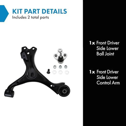 TRQ Front Left Lower Control Arm with Ball Joint Set Drivers Side Compatible with 2013-2015 Acura ILX 2012-2015 Honda Civic