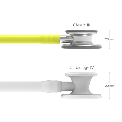 3M Littmann Classic III Monitoring Stethoscope, 5839, More Than 2X as Loud, Weighs Less, Stainless Steel Chestpiece, 27" Lemon-Lime Tube