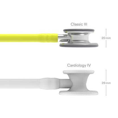 3M Littmann Classic III Monitoring Stethoscope, 5839, More Than 2X as Loud, Weighs Less, Stainless Steel Chestpiece, 27" Lemon-Lime Tube
