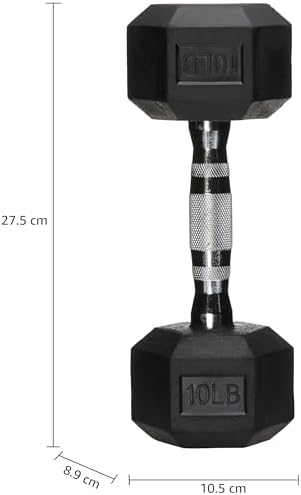 Amazon Basics Rubber Hex Dumbbell Hand Weight