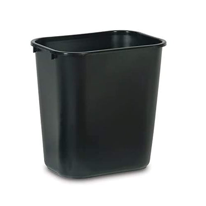 Rubbermaid Commercial Products Wastebasket/Trash Can, 7-Gallon/28-Quart, Black, Plastic, for Bedroom/Bathroom/Office, Fits Under Desk/Sink/Cabinet, Pack of 4