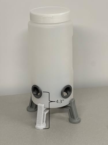 Quail Feeder Container with Feeding Ports and Stand | Ports are 3D Printed | Made in USA (4-Quart, Mint Green)