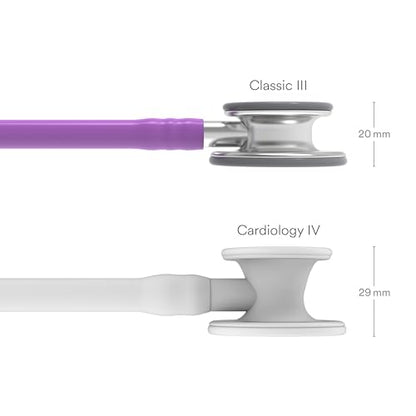 3M Littmann Classic III Monitoring Stethoscope, 5832, More Than 2X as Loud, Weighs Less, Stainless Steel Chestpiece, 27" Lavender Tube