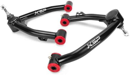 KSP Upper Control Arm 2-4" lift for 07-16 Silverado Avalanche Tahoe, Sierra Yukon 6-Lug 2WD/4WD Factory Cast Steel arms, Tubular Black A-arm