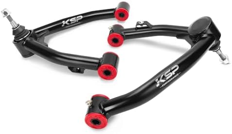 KSP Upper Control Arm 2-4" lift for 07-16 Silverado Avalanche Tahoe, Sierra Yukon 6-Lug 2WD/4WD Factory Cast Steel arms, Tubular Black A-arm