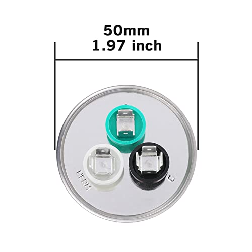 30/5 uF 30+5 MFD 370VAC or 440VAC Dual Run Start Round A/C Capacitor CBB65 CBB65B Air Conditioner Capacitors for AC Unit Fan Motor Start or Heat Pump or Condenser Straight Cool