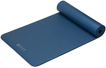 Gaiam Essentials Thick Yoga Mat Fitness & Exercise Mat with Easy-Cinch Carrier Strap,72"L X 24"W X 2/5 Thick, 10mm