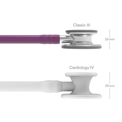 3M Littmann Classic III Monitoring Stethoscope, 5831, More Than 2X as Loud, Weighs Less, Stainless Steel Chestpiece, 27" Plum Tube