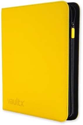 Vault X 12 Pocket Trading Card Zip Binder - 480 cards, Premium Exo-Tec Album Material, 20 Side-Loading Pages, Folder for Collectible Card Games, Sports, TCG (Yellow)