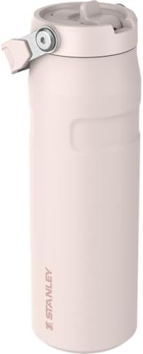 Stanley IceFlow Flip Straw 2.0 Water Bottle 24 oz | Built-In Straw with Larger Opening | Lightweight and Leak Resistant | Insulated Stainless Steel | BPA-Free | Rose Quartz