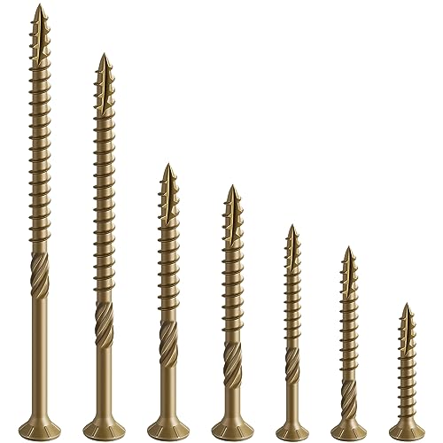#10 * 2-1/2" Deck Screws, (161pcs) 2 lbs.Exterior Wood Screws, Rust Resistant epoxy Coated, Bronze, T25 Star Bit