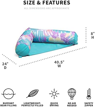 Big Joe Noodle Sling, No Inflation Needed, Pool Float with Armrests, Quick Draining Fabric, Cup Holder