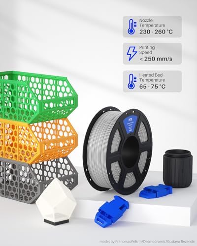 ELEGOO PETG Filament 1.75mm Beige 1KG, 3D Printer Filament Dimensional Accuracy +/- 0.02 mm, 1kg Spool(2.2lbs) Fits for Most FDM 3D Printers