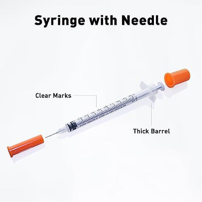 U-100 1cc Syringes with 31g 5/16" (8mm) , Individually Wrapped, Pack of 100