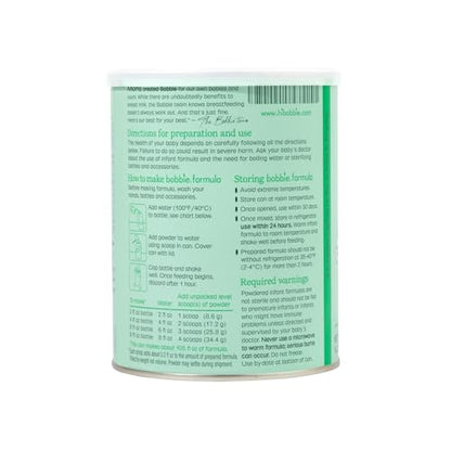 Bobbie Whole Milk, Grass Fed Infant Formula with Iron, Plant Based DHA and ARA, Vitamin D and Protein Blend Modeled After Breast Milk, For Newborn Baby to 12 Month Old, 14.1 oz