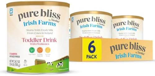 Pure Bliss by Similac Irish Farms Toddler Drink, Easy to Digest, Non-GMO, Powder, 24.7-oz Can, Pack of 6
