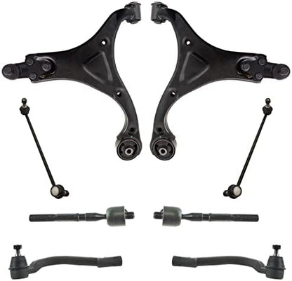TRQ Front Steering & Suspension Kit Control Arm with Ball Joint Sway Bar Stabilizer Link Tie Rod Compatible with 2011-2013 Hyundai Sonata