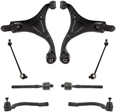 TRQ Front Steering & Suspension Kit Control Arm with Ball Joint Sway Bar Stabilizer Link Tie Rod Compatible with 2011-2013 Hyundai Sonata