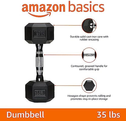 Amazon Basics Rubber Hex Dumbbell Hand Weight