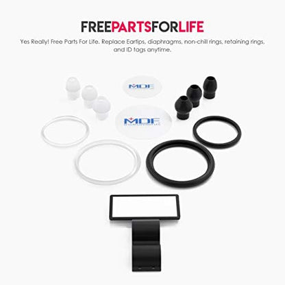 MDF Instruments, Acoustica Lightweight Stethoscope for Doctors, Nurses, Students, Home Health Use, Adult, Dual Head, Black Tube, Red Chestpiece-Headset, MDF747XPR11