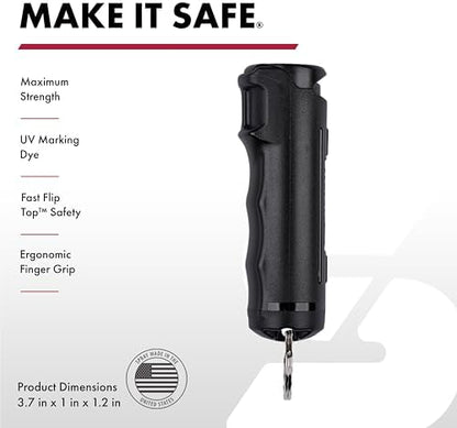 SABRE Pepper Spray & 2-in-1 Stun Gun with Flashlight, Self Defense Kit, Fast Flip Top Safety, Finger Grip for Better & Faster Aim, Painful 1.60 µC Charge, 120 Lumen LED Light, Rechargeable, 0.54 fl oz