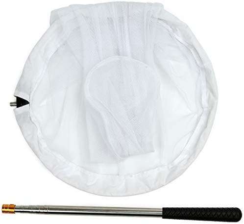 RESTCLOUD Insect and Butterfly Net with 16" Ring, 36" Net Depth, Handle Extends to 59 Inches (16" Ring, 59" Stainless Handle)