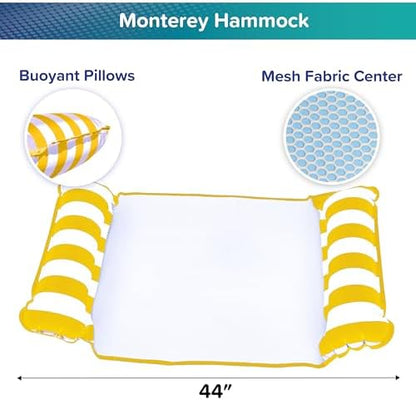 Aqua 4-in-1 Monterey Hammock Pool Float & Water Hammocks, 1-2-3-4 Multipacks – Multiple Colors/Styles – for Adults and Kids Floating