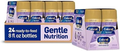 Enfamil NeuroPro Gentlease Baby Formula, Infant Formula Nutrition, Brain Support that has DHA, HuMO6 Immune Blend, Designed to Reduce Fussiness, Crying, Gas & Spit-up in 24 Hrs, 8 Fl Oz, 24 Bottles