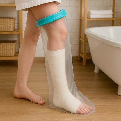 Cast Covers for Shower Leg, Waterproof Cast Cover for Showering/Swimming, Cast Protector for Shower Leg Adult, Water Proof Shower Boots for Foot after Surgery, Knee, Ankle, Boot (Diameter-7.9")