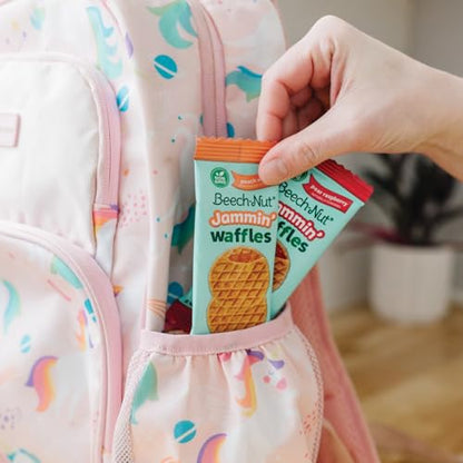 Beech-Nut Toddler Snacks Jammin' Waffles with Fruit Filling for Babies & Toddlers, Peach Mango, 10 Boxes (50 Individually Wrapped Packs)