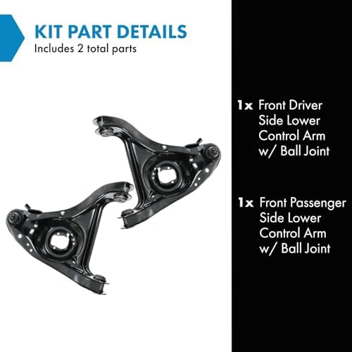TRQ Front Lower Control Arm with Ball Joint Set Compatible with 82-96 Buick Cadillac 77-96 Chevrolet 77-92 Oldsmobile 87-89 Pontiac